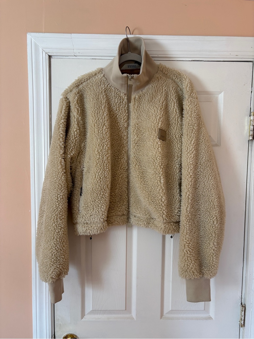 Rains Cream Sherpa Zip Jacket